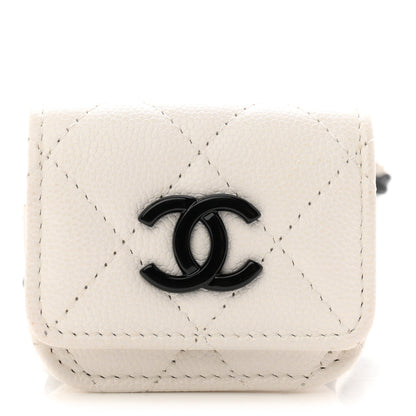 Chanel Caviar Quilted Airpods Pro Holder Belt White 1 of 11