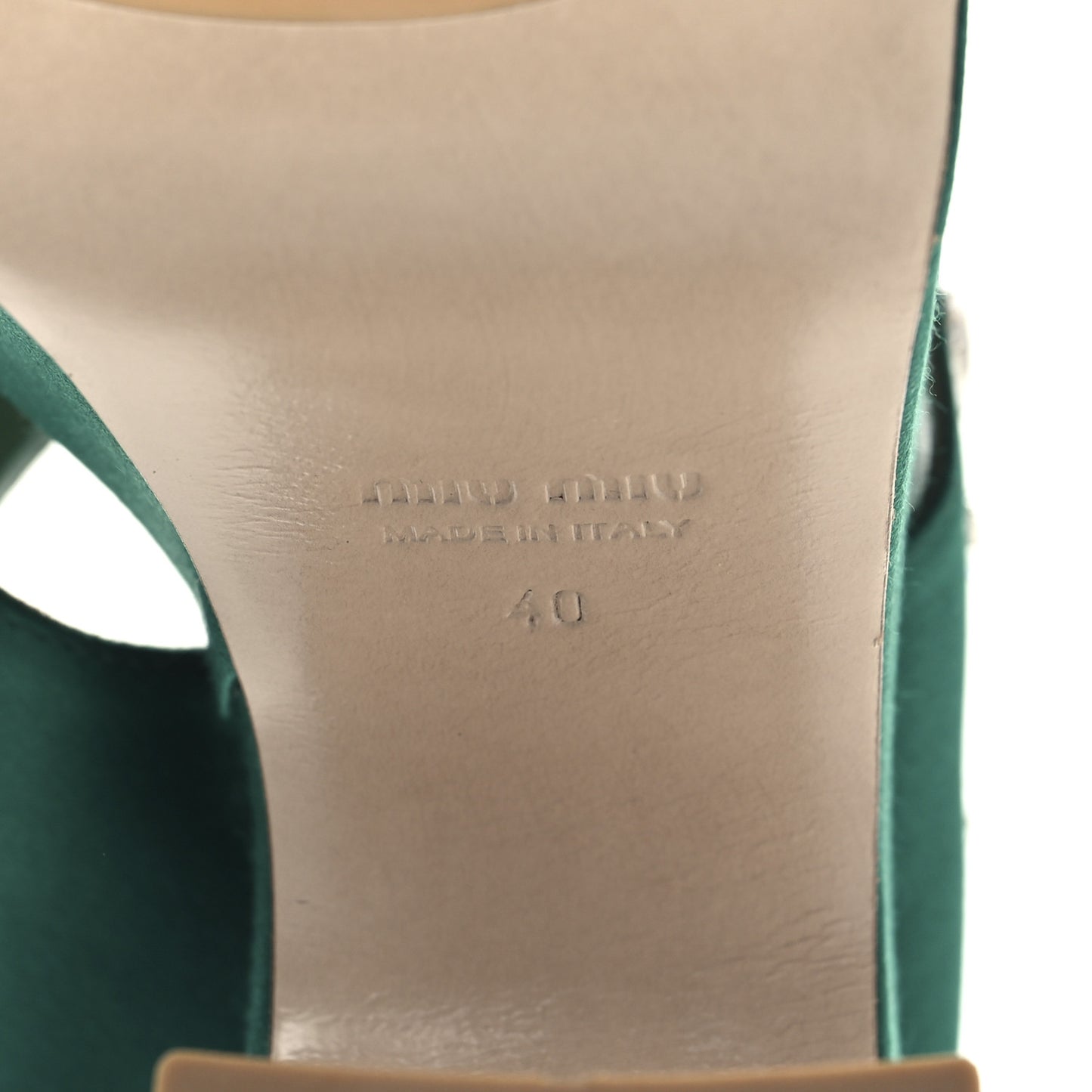 Satin Platform Sandals 40 Green