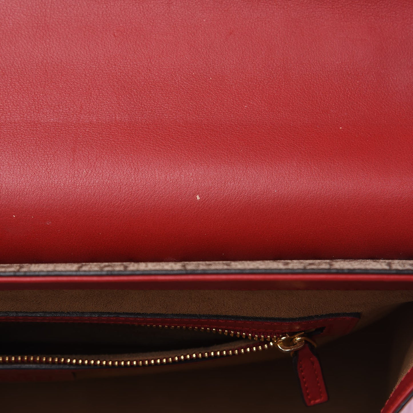 GG Supreme Monogram Calfskin Medium Padlock Top Handle Bag Beige Hibiscus Red New Rosette