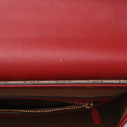 Gucci GG Supreme Monogram Calfskin Medium Padlock Top Handle Bag Beige Hibiscus Red New Rosette 18 of 22