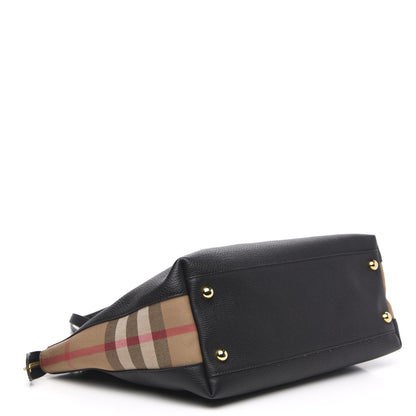 Burberry Derby Calfskin House Check Medium Welburn Tote Black 4 of 11