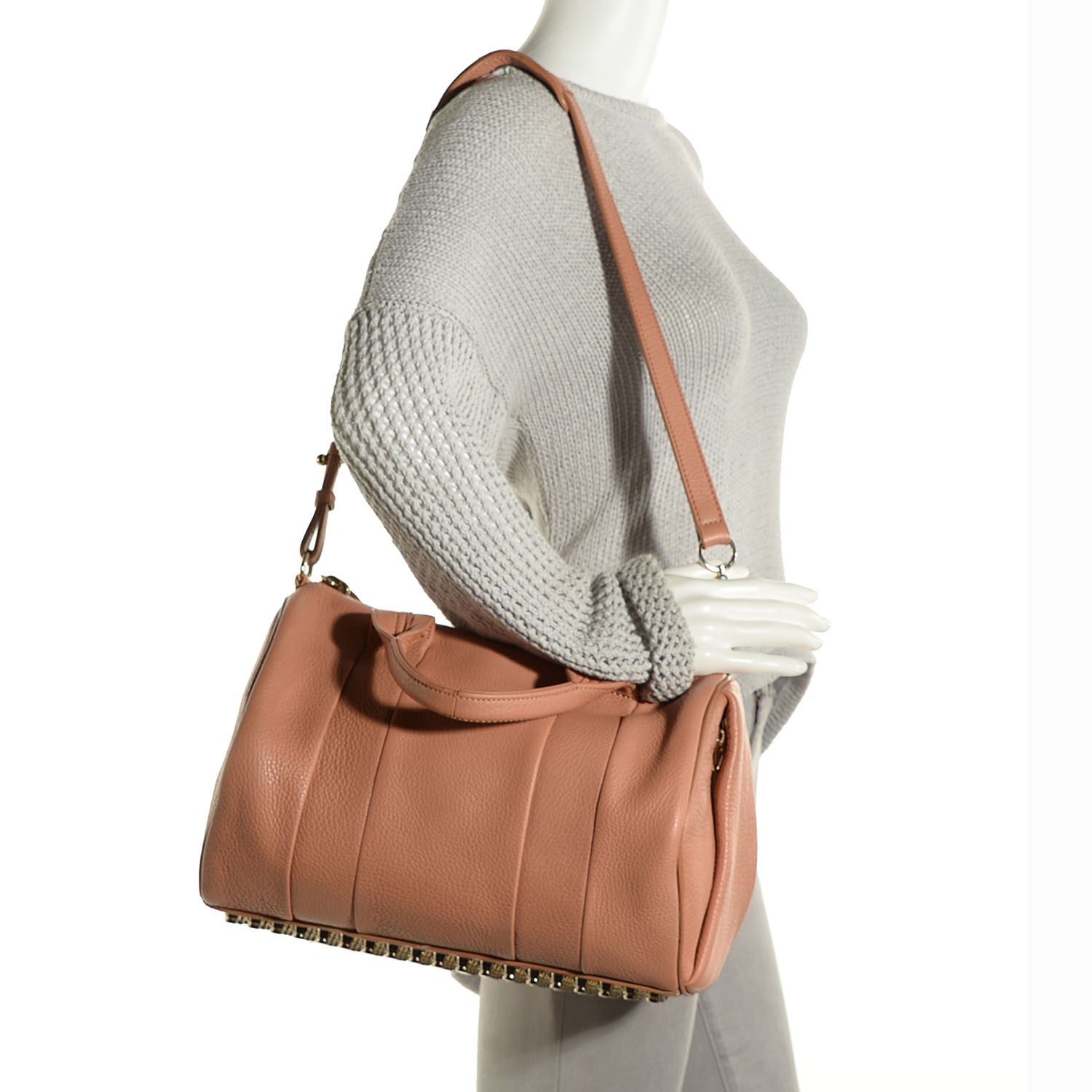 Alexander Wang Pebbled Calfskin Rocco Tan Pale Gold Hardware 2 of 6