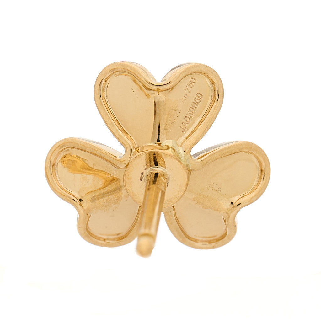 Van Cleef & Arpels 18K Yellow Gold Diamond Mini Frivole Earrings 4 of 4