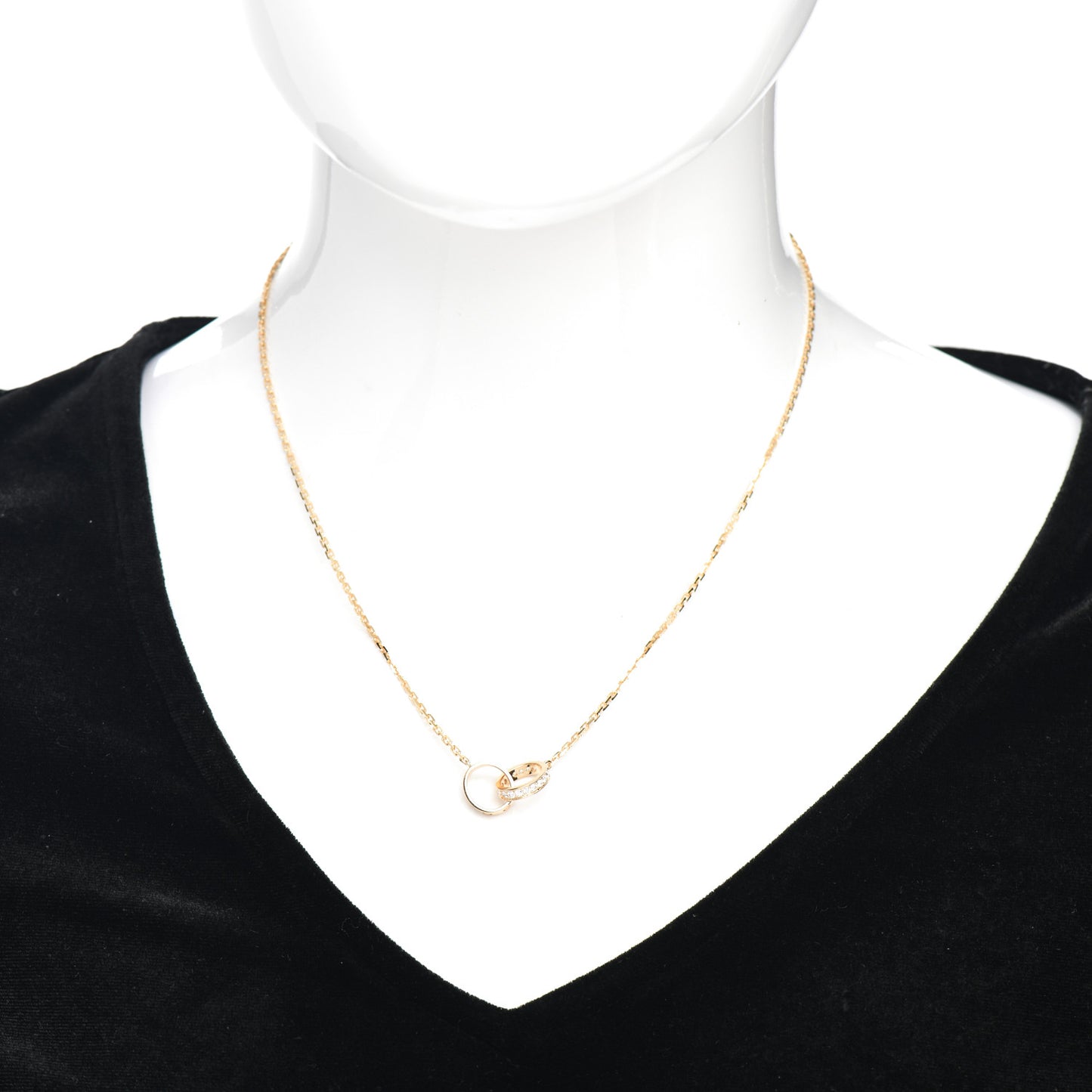 18K Yellow Gold Diamond Interlocking LOVE Necklace