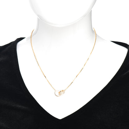 Cartier 18K Yellow Gold Diamond Interlocking LOVE Necklace 2 of 6