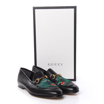 Gucci Lambskin Wolf Embroidered Mens Brixton Horsebit Loafers 7 Black 10 of 10