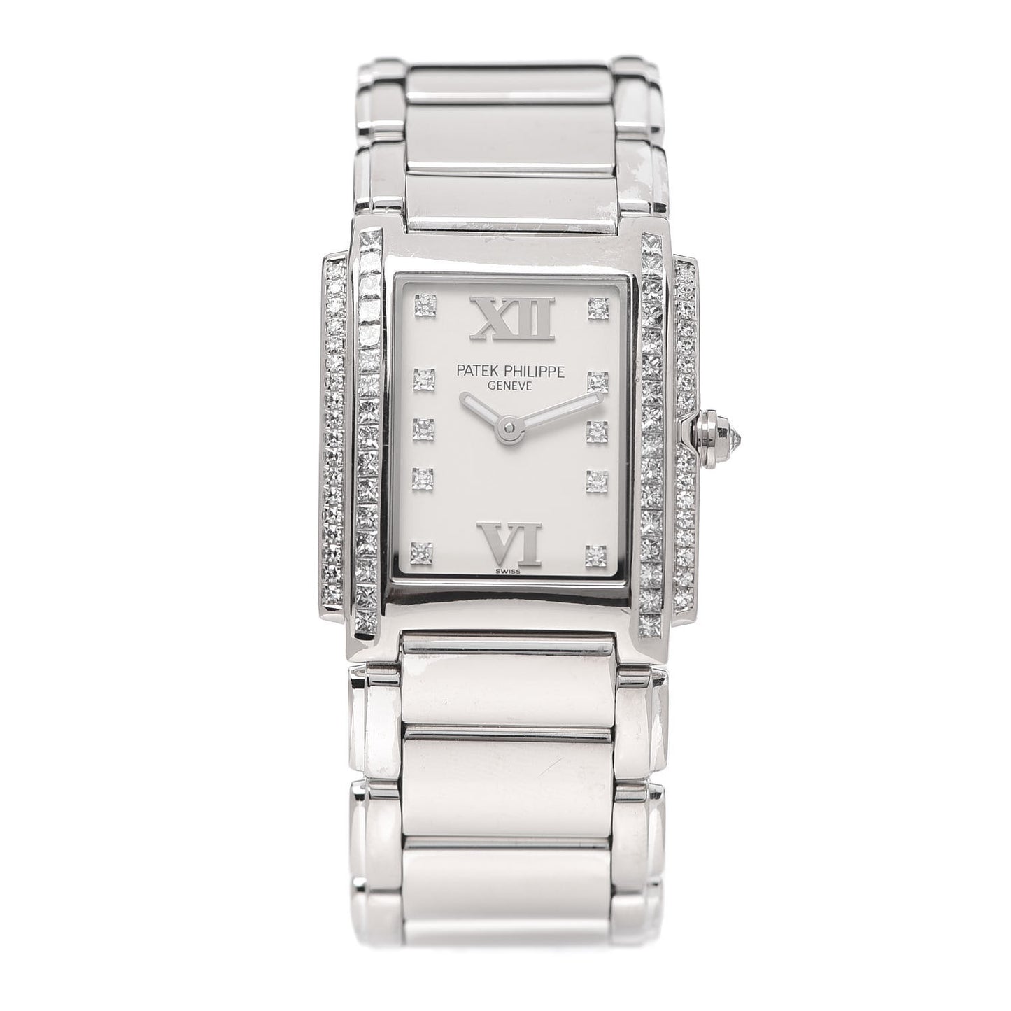 18K White Gold Diamond 25mm Twenty-4 Quartz Watch White 4910/20G-010