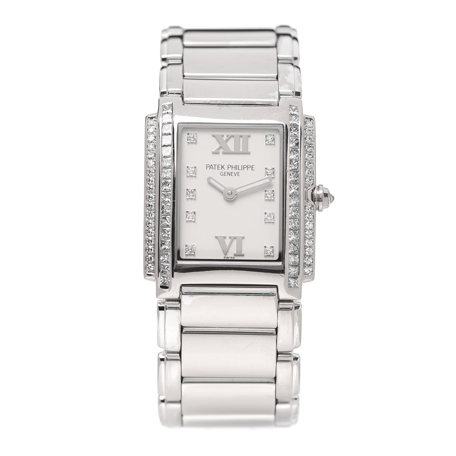 Patek Philippe 18K White Gold Diamond 25mm Twenty-4 Quartz Watch White 4910/20G-010 1 of 5