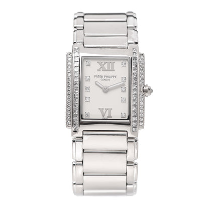Patek Philippe 18K White Gold Diamond 25mm Twenty-4 Quartz Watch White 4910/20G-010 1 of 5