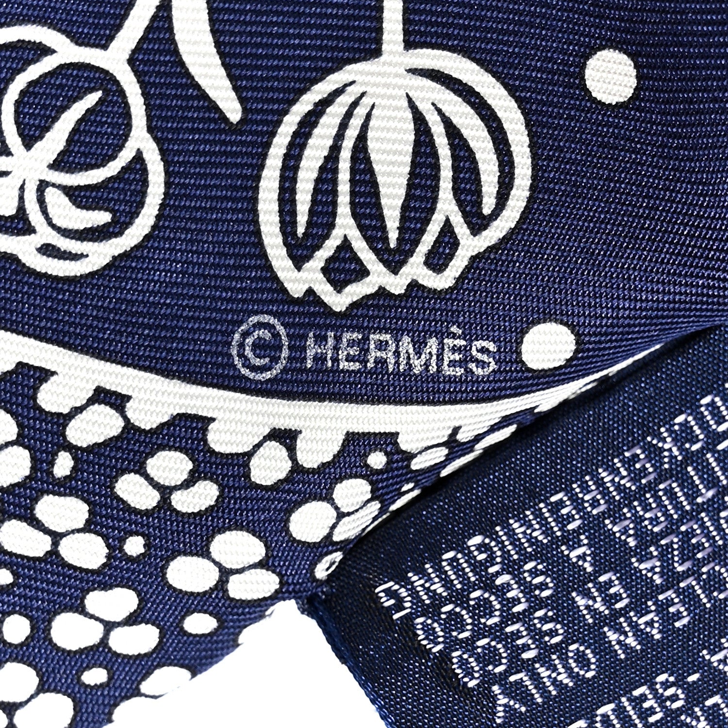 Hermes Silk Les Leopards Twilly Marine White 4 of 4