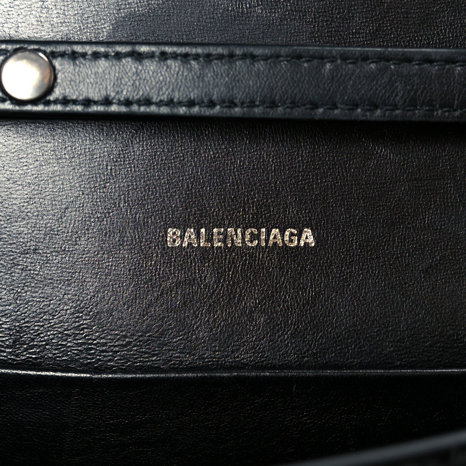 Balenciaga Shiny Calfskin Monochrome Crocodile Embossed Small Hourglass Evening Chain Bag Black 6 of 11