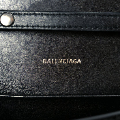Balenciaga Shiny Calfskin Monochrome Crocodile Embossed Small Hourglass Evening Chain Bag Black 6 of 11