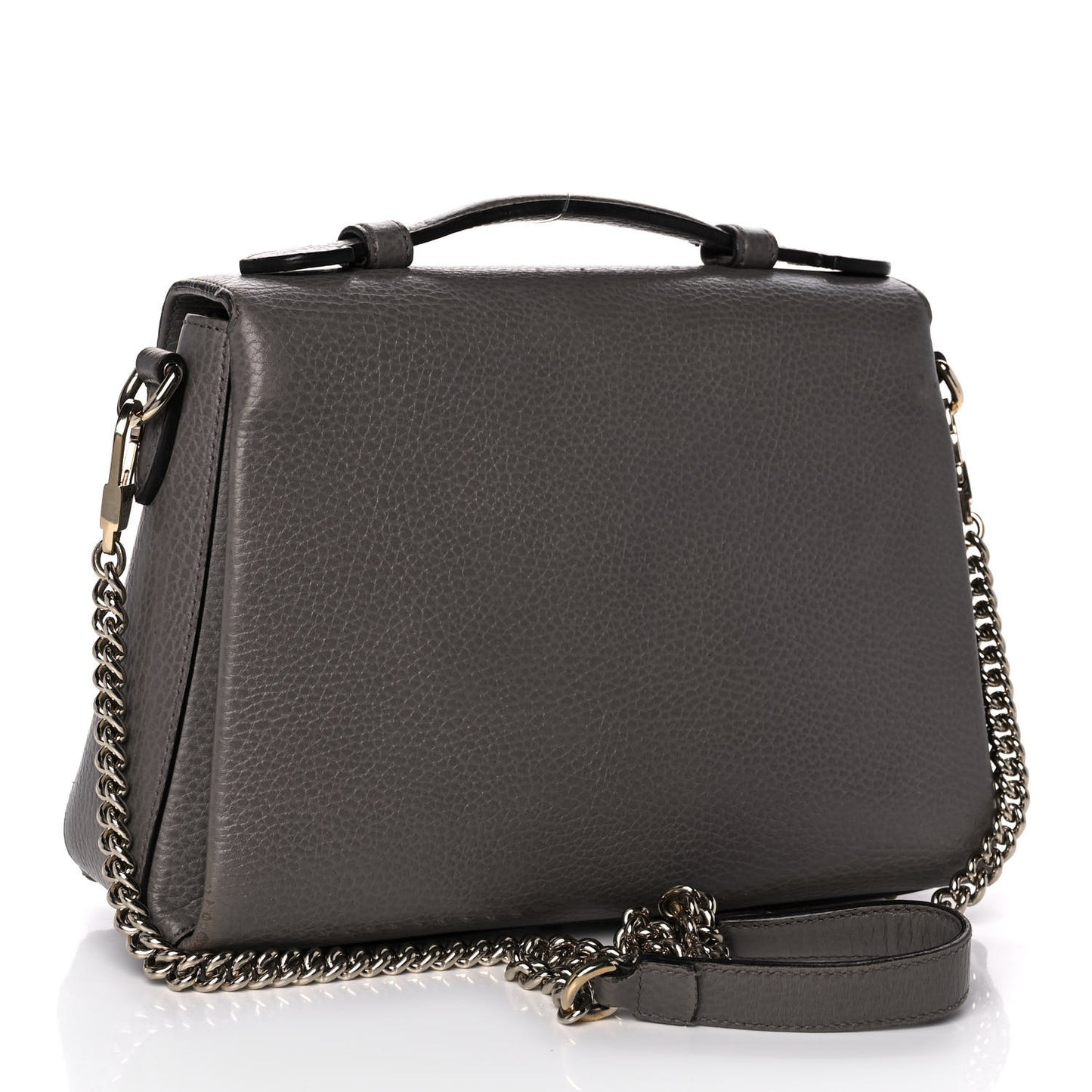 Dollar Calfskin Interlocking G Top Handle Shoulder Bag Loess