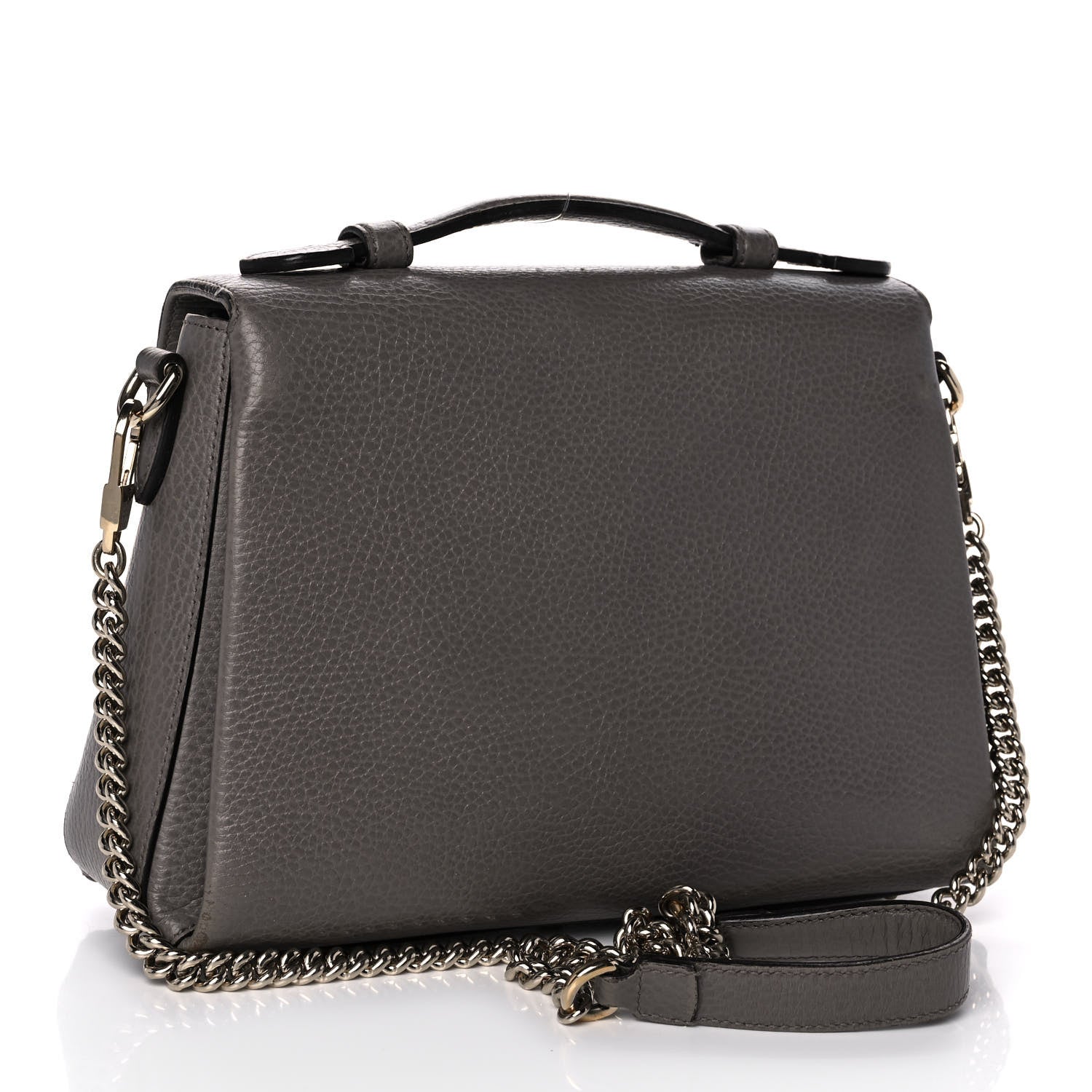 Gucci Dollar Calfskin Interlocking G Top Handle Shoulder Bag Loess 3 of 14