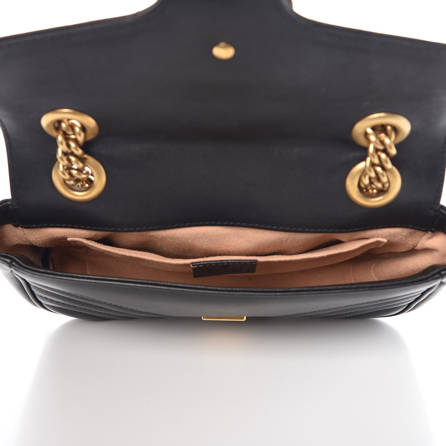 Gucci Calfskin Matelasse Mini GG Marmont Shoulder Bag Black 5 of 8