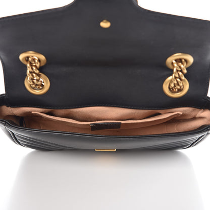 Gucci Calfskin Matelasse Mini GG Marmont Shoulder Bag Black 5 of 8