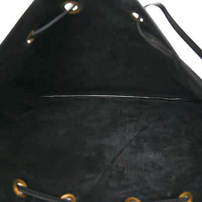 Saint Laurent Smooth Calfskin Paris VII Large Flat Hobo Black 6 of 11