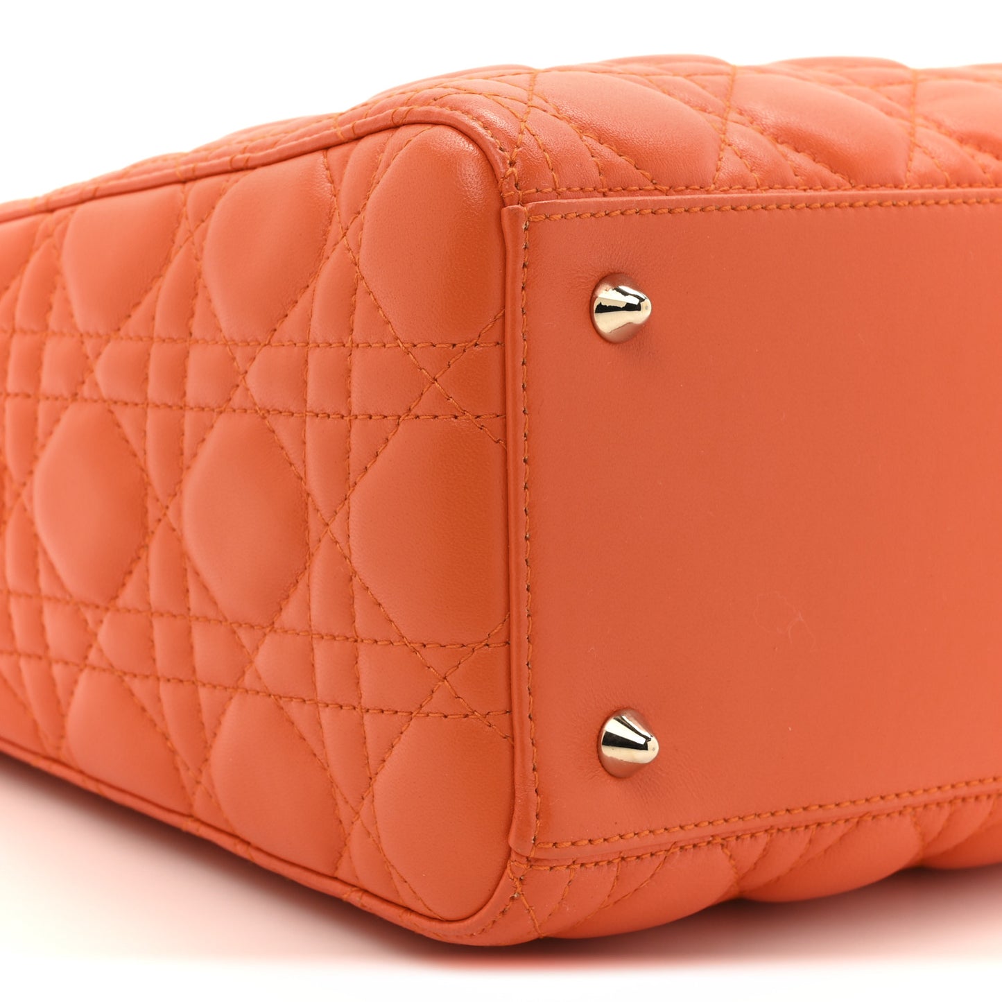 Lambskin Cannage Medium Lady Dior Orange