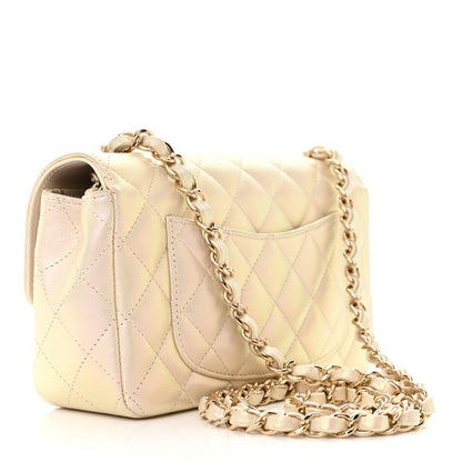 Chanel Iridescent Lambskin Quilted Mini Rectangular Flap Ivory 3 of 13