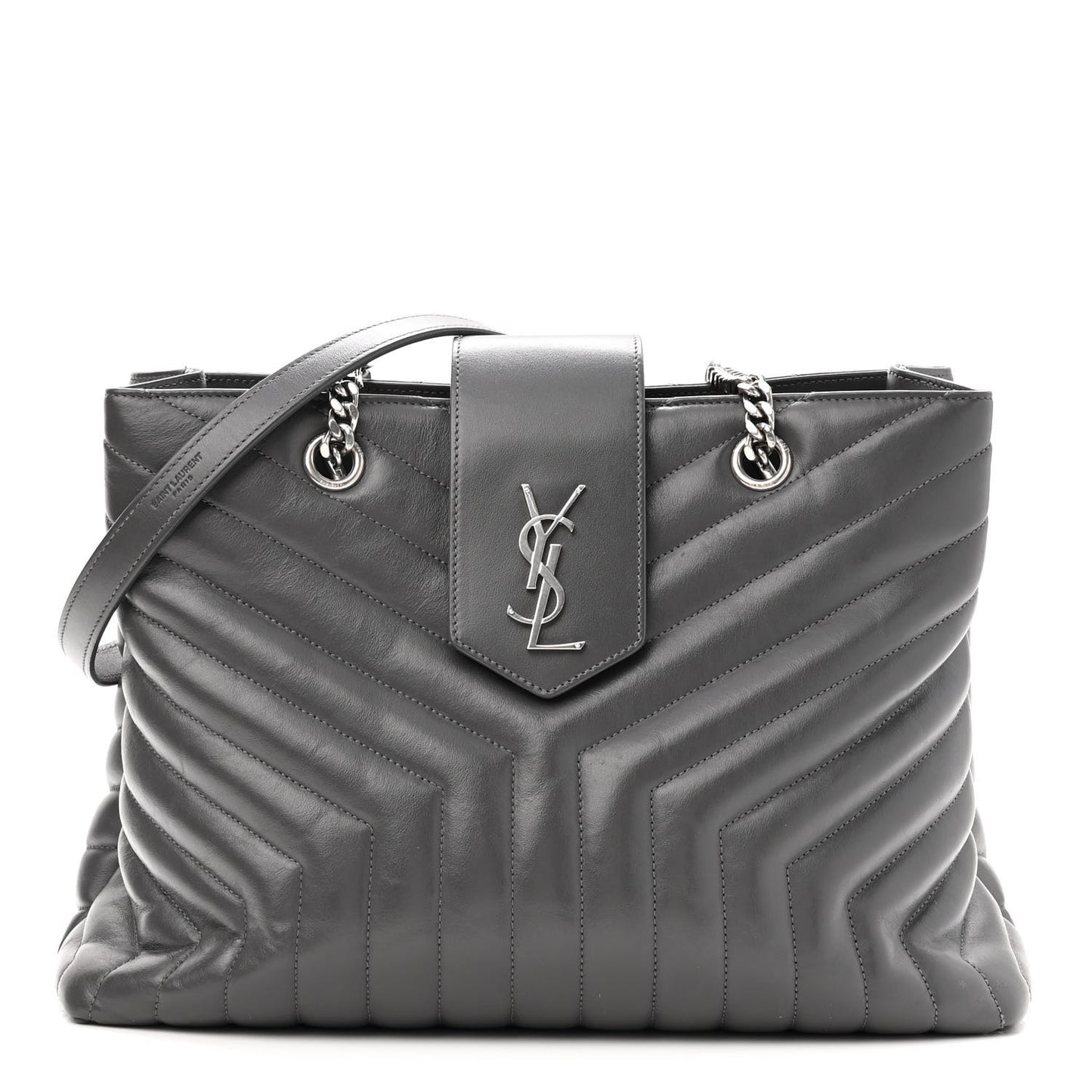 Calfskin Y Quilted Monogram Large Loulou Shopper Storm