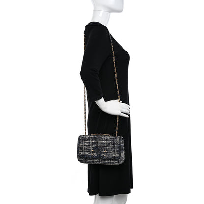 Chanel Tweed Snakeskin Quilted Small CC Filigree Flap Multicolor 2 of 12
