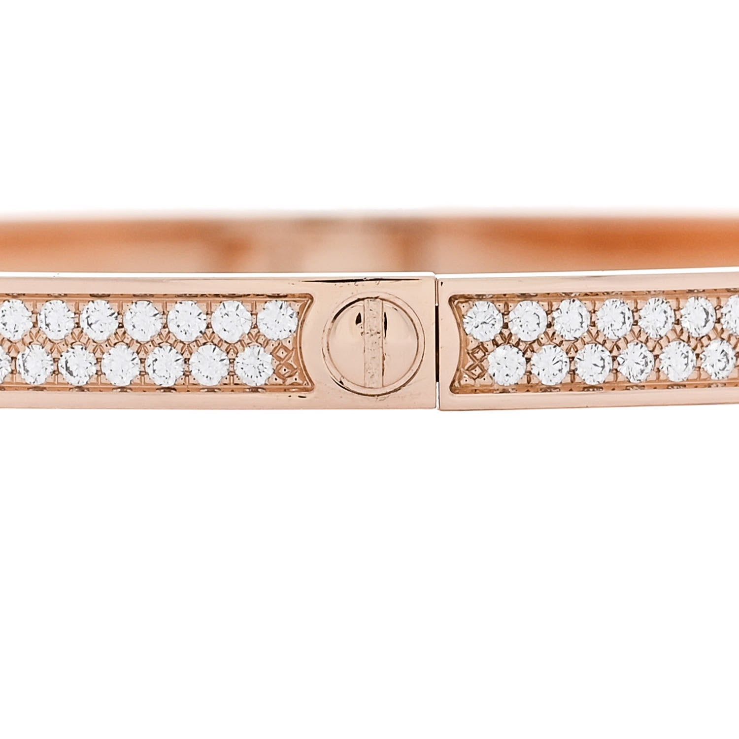 Cartier 18K Pink Gold Diamond Small LOVE Paved Bracelet 18 4 of 8