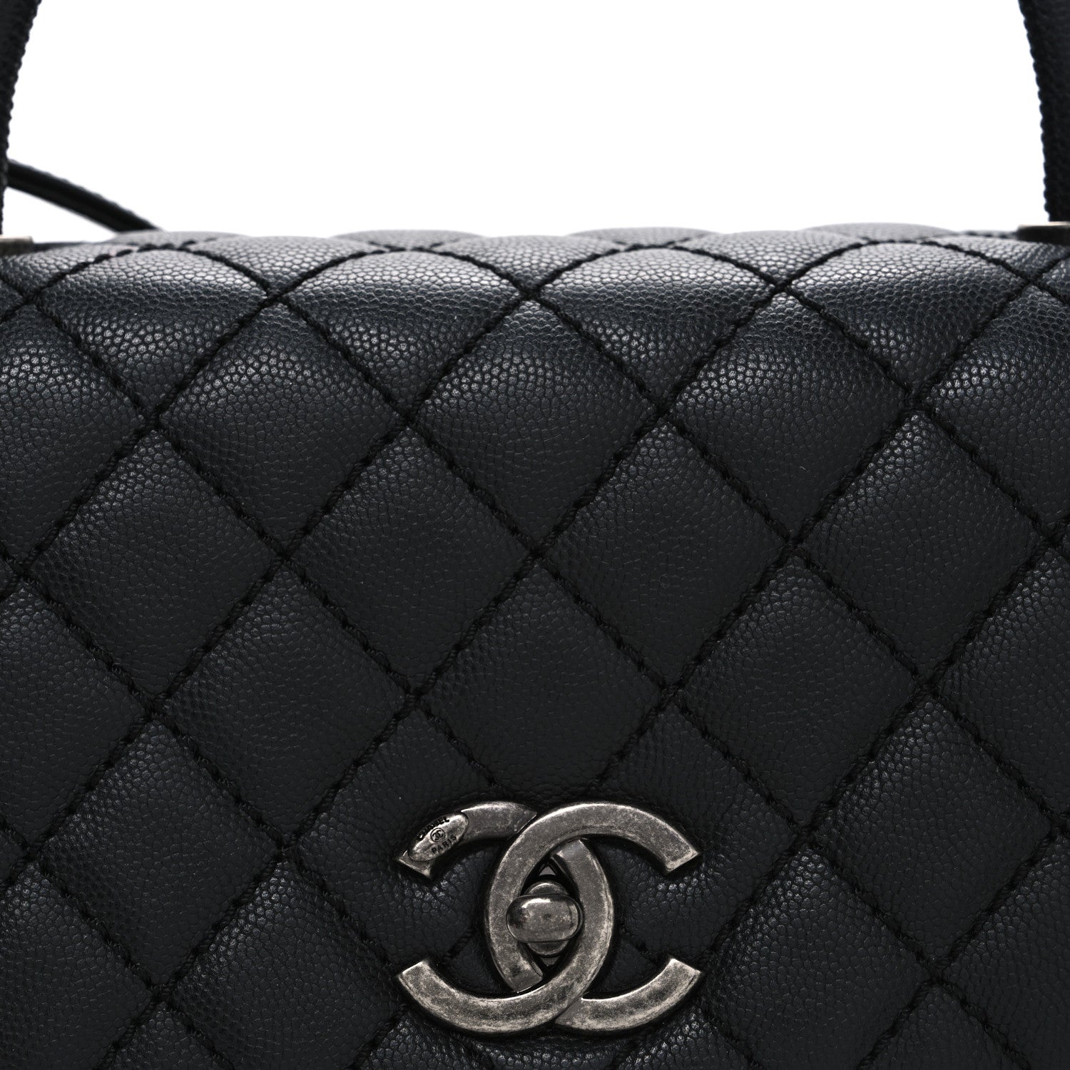 Chanel Caviar Quilted Medium Coco Handle Flap Black 8 of 10