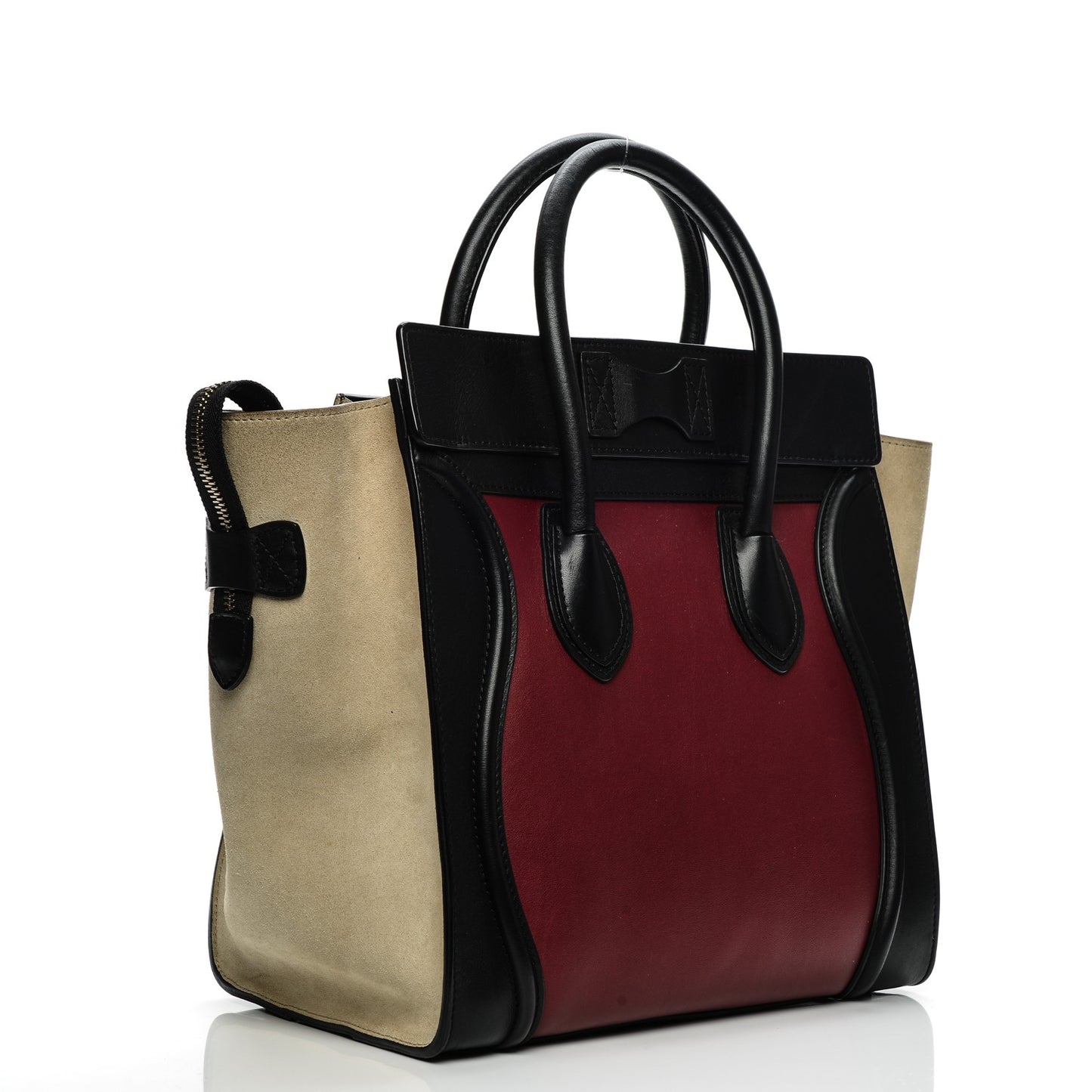 Smooth Calfskin Suede Mini Tri-Color Luggage Rust