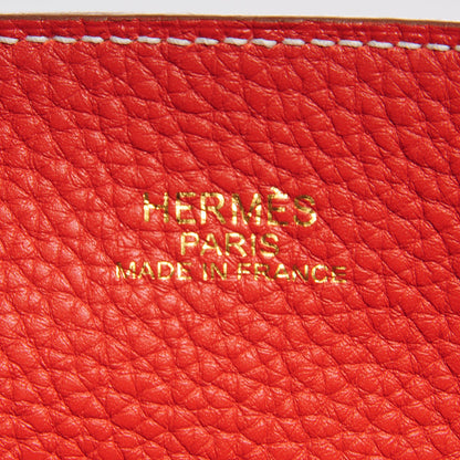 Hermes Taurillon Clemence Double Sens 45 Reversible Tote Peony Sanguine 7 of 8