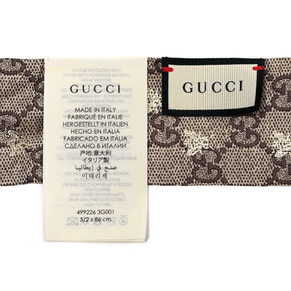 Gucci Silk Twill GG Monogram GG Bee Neck Bow Scarf Black Red 3 of 4