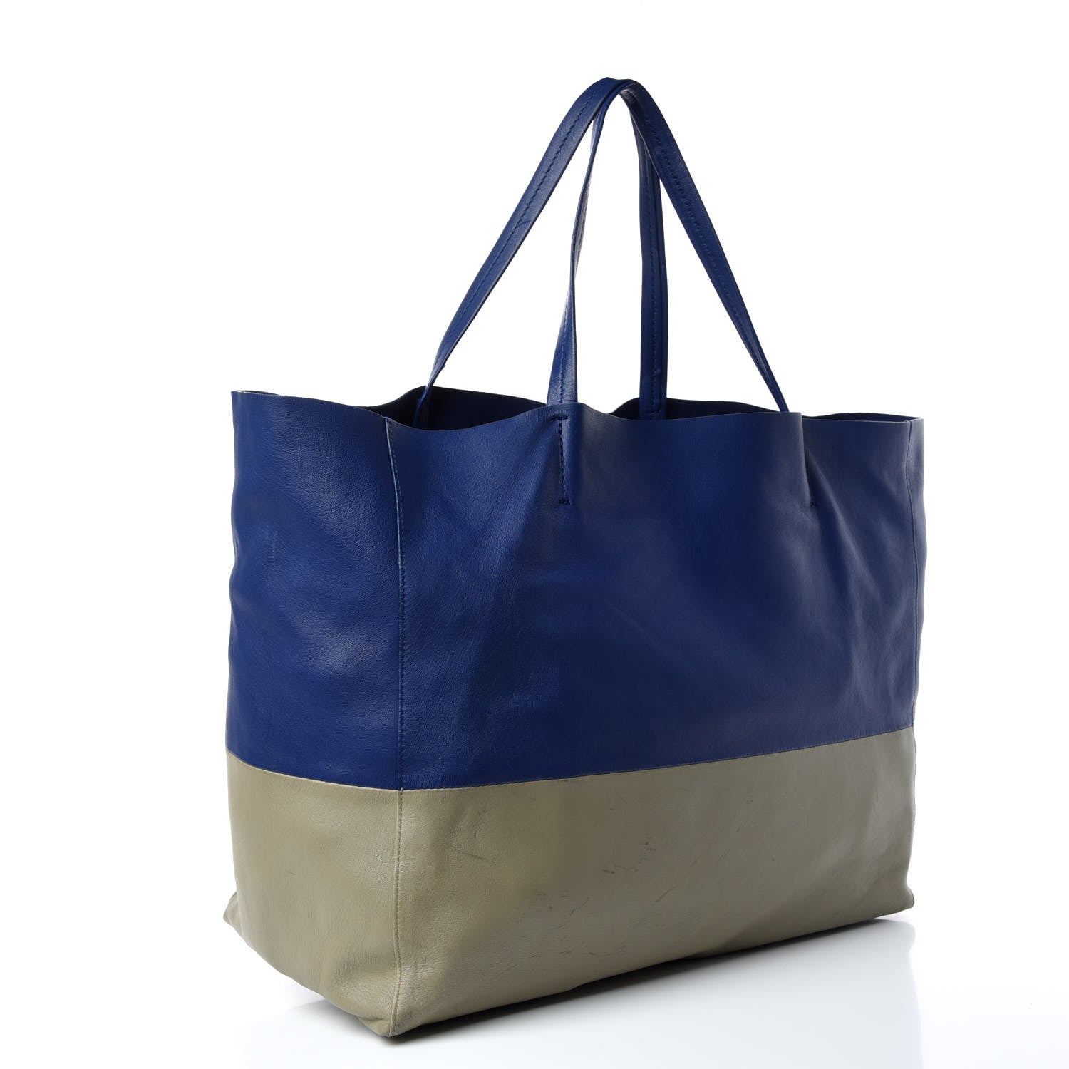Celine Lambskin Horizontal Bi-Color Cabas Blue 3 of 14