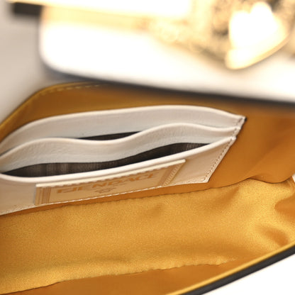 Fendi X VERSACE Vitello Seta Fendace Mini Brooch Baguette White Ice 5 of 9