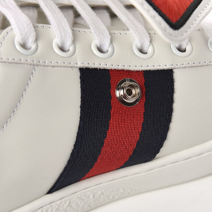 Gucci Calfskin Ayers Web Blind for Love Embroidered Womens Ace Sneakers 36.5 White 9 of 10