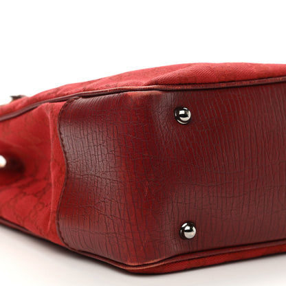 Gucci Monogram Small Bamboo Tote Red 9 of 13