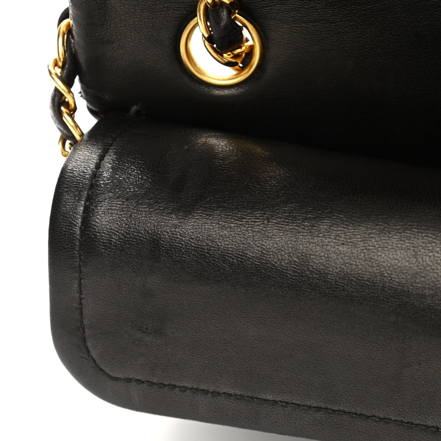 Lambskin Quilted Small Double Flap Black