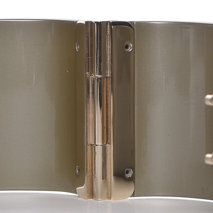 Chanel Resin CC Cuff Gold Pearly White 6 of 8