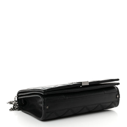 Saint Laurent Lambskin Diamond Quilted Becky Chain Wallet Black 4 of 10