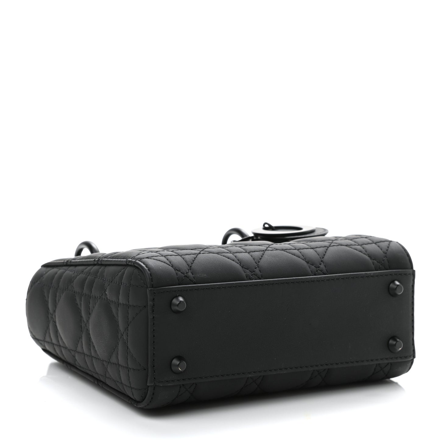 Ultra Matte Calfskin Cannage Mini Lady Dior Black