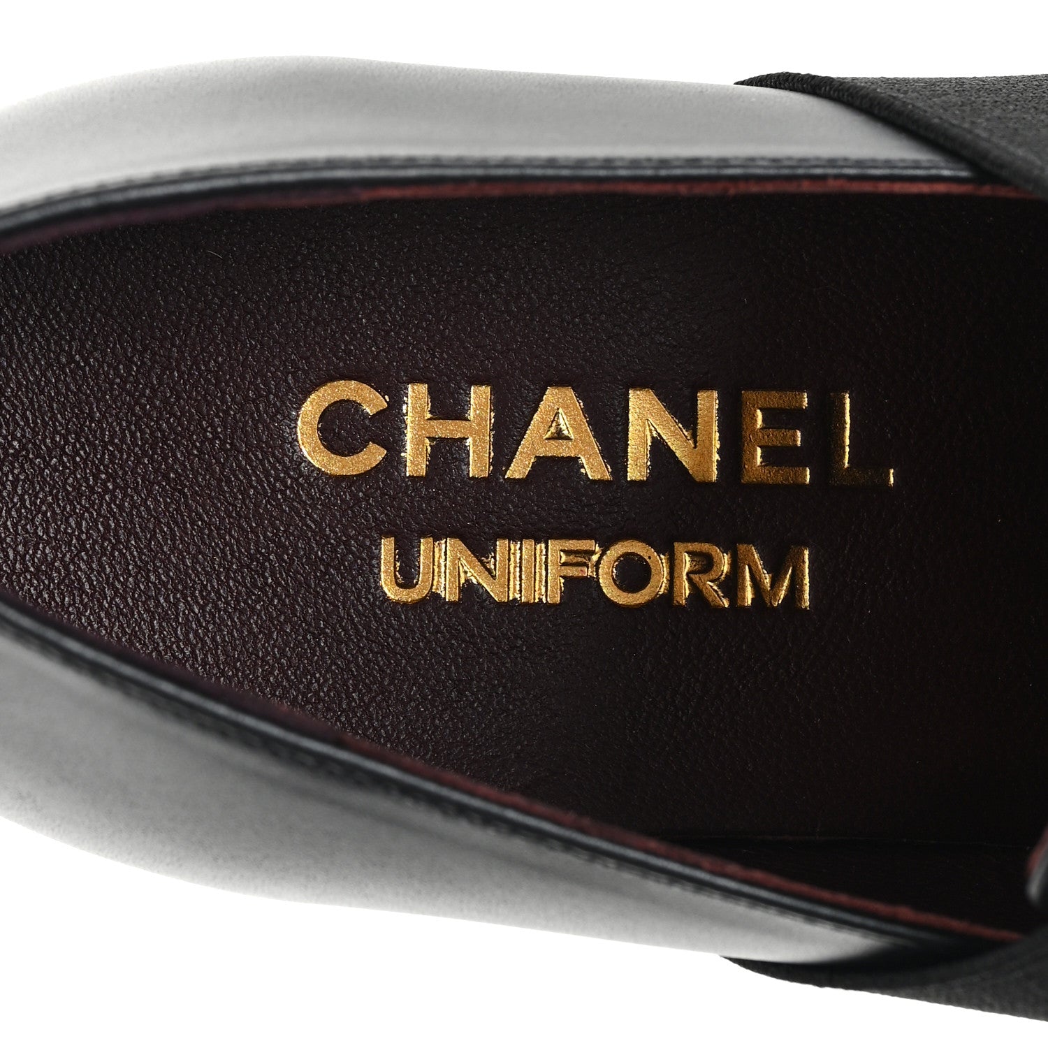 Chanel Calfskin Elastic Lace Up Cap Toe CC Loafers 36.5 Black 8 of 9