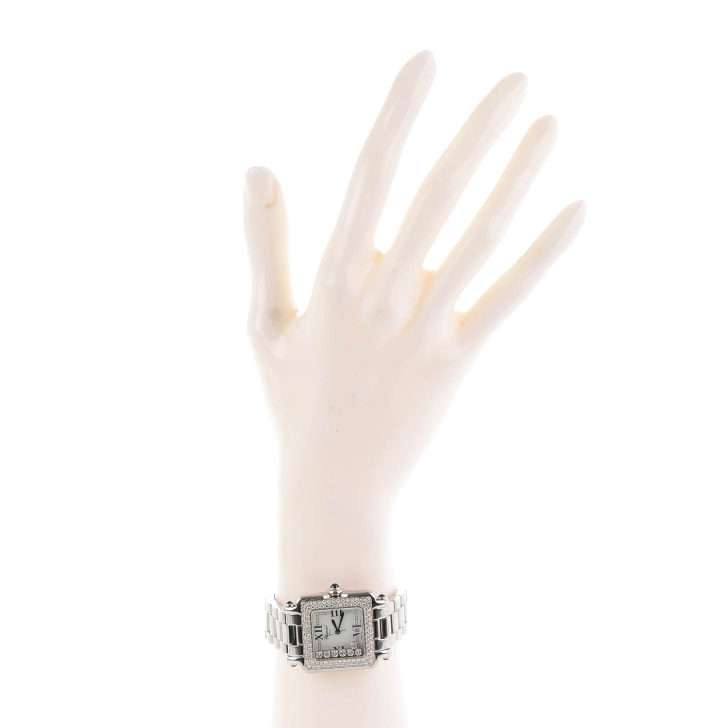 Chopard Stainless Steel 7 Diamond Pave Bezel 27mm Happy Sport Quartz Watch 2 of 7