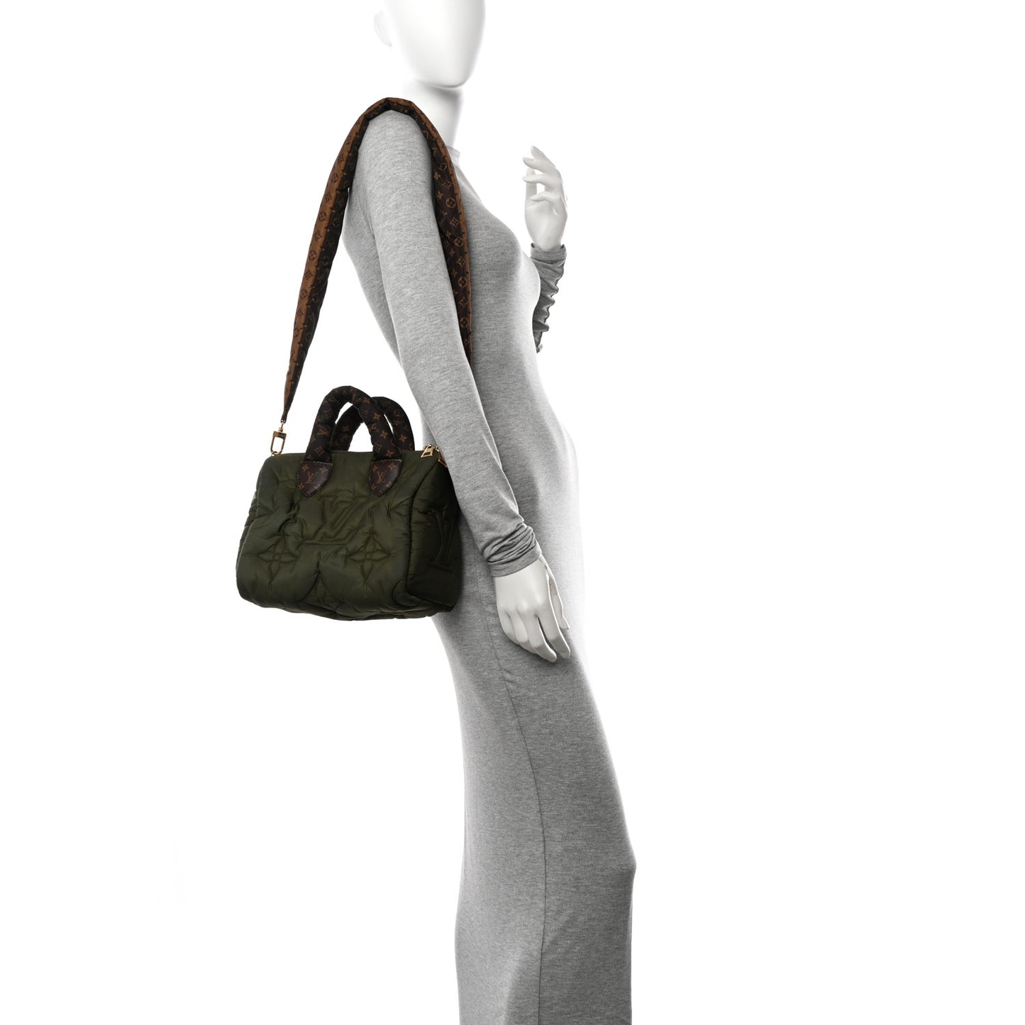 Econyl Mini Monogram Pillow Speedy Bandouliere 25 Khaki