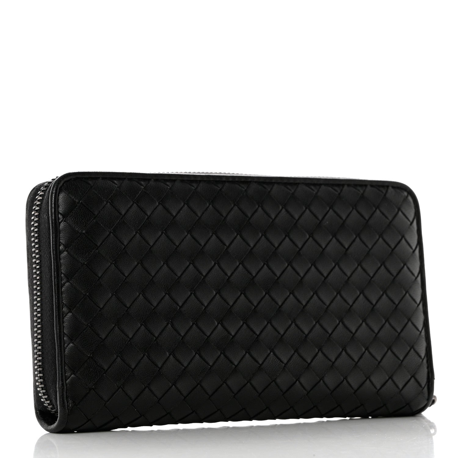 Bottega Veneta Nappa Intrecciato Zip Around Wallet Black 3 of 8