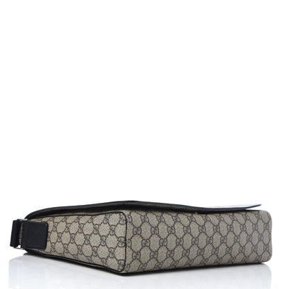 Gucci GG Supreme Monogram Web Flap Messenger Bag Black 4 of 8