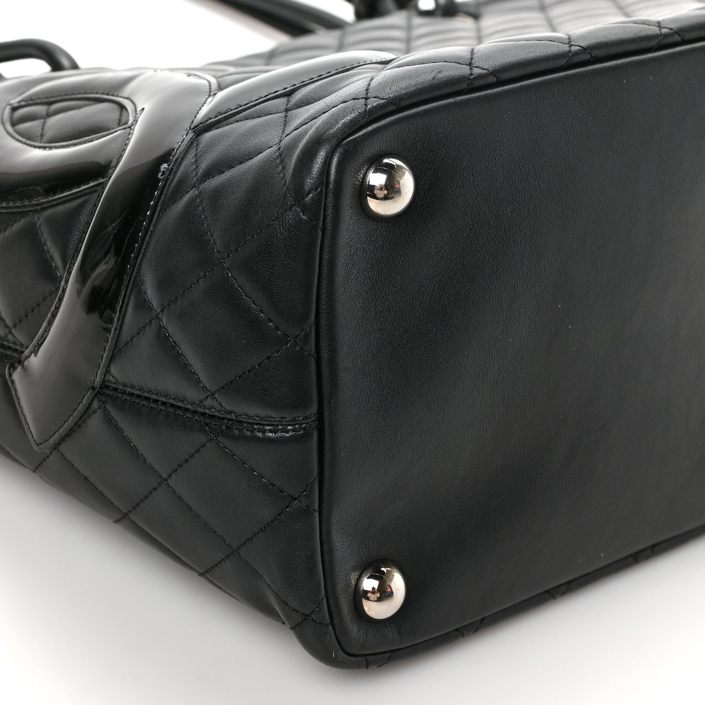 Calfskin Quilted Large Cambon Tote Black