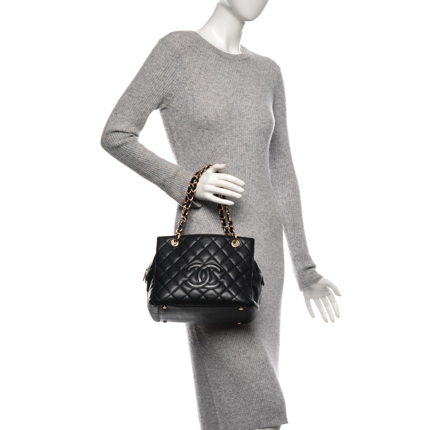 Chanel Caviar Quilted Petit Timeless Tote PTT Black 2 of 7