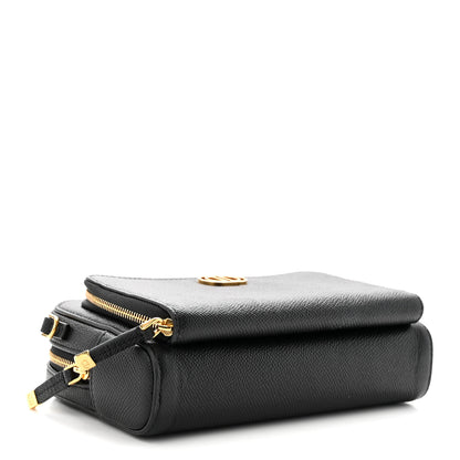 Christian Dior Grained Calfskin Caro Double Pouch Black 4 of 10