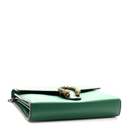 Gucci Calfskin Mini Dionysus Chain Wallet Emerald 4 of 10