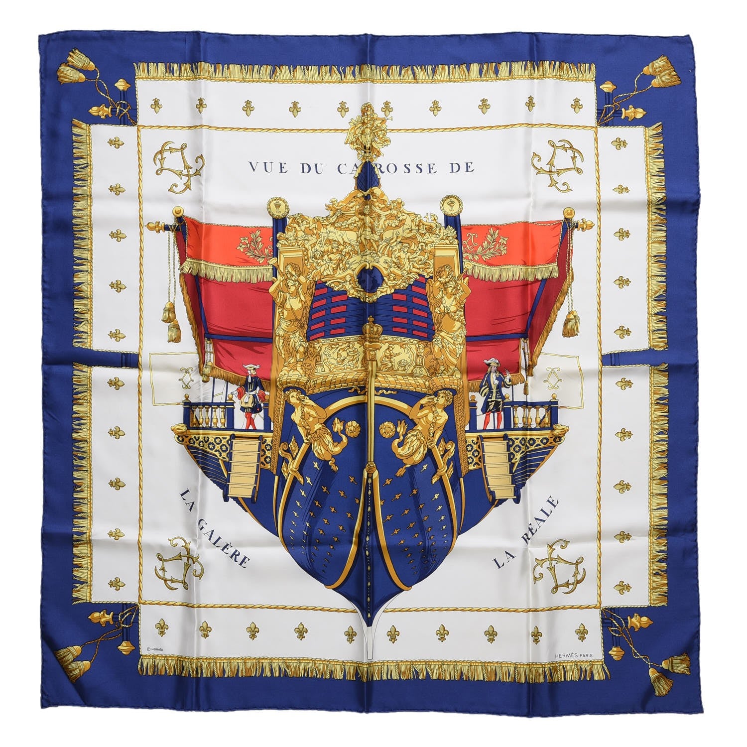 Hermes Silk Vue Du Carosse De La Galere La Reale Scarf 90 1 of 11