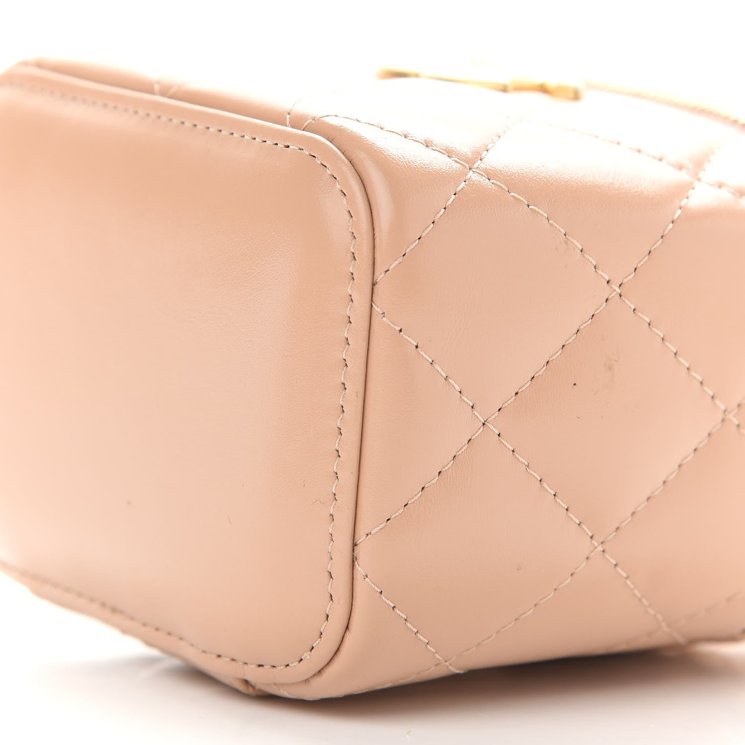 Chanel Calfskin Quilted Mini Perfect Fit Vanity Case With Chain Beige 9 of 9