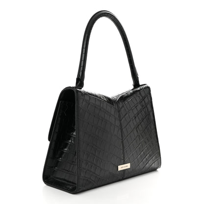 Marc Jacobs Calfskin Crocodile Embossed The St Marc Large Top Handle Bag Black 3 of 10